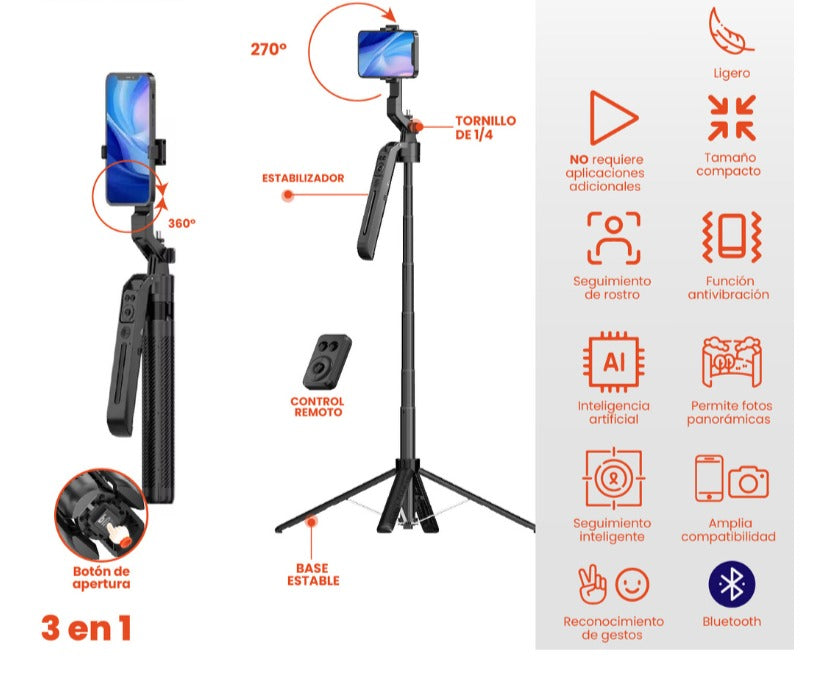 📸 Trípode Inteligente con Sensor de Movimiento